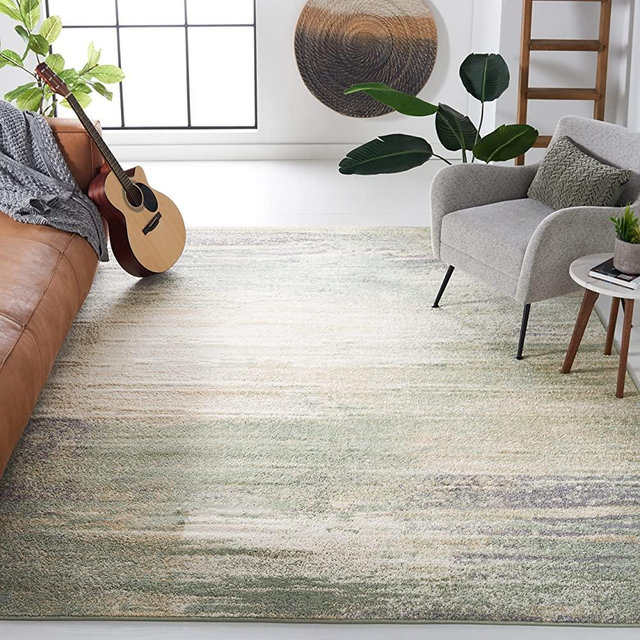 SAFAVIEH Adirondack Collection 8' x 10' Ivory/Sage ADR112W Modern Abstract Non-Shedding Living Room Dining Bedroom Area Rug