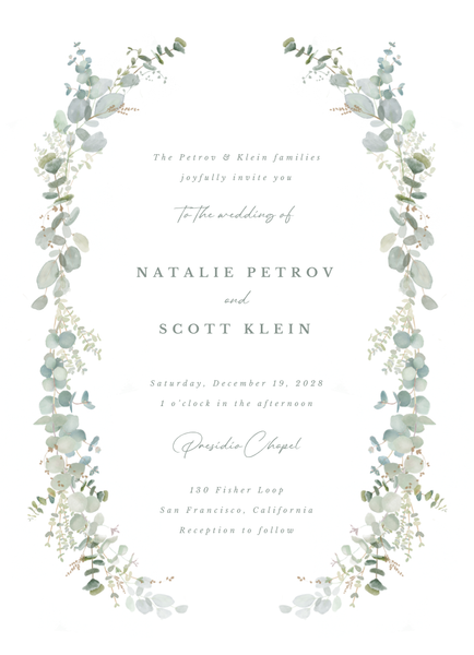 Verde Portrait | White | Zola Wedding Invitations