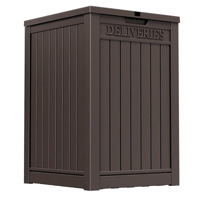 WTFGO Package Delivery Box for Outside, Outdoor Storage with Lockable Secure, Large Double Wall Resin Outdoor Package Delivery and Waterproof, 48 Gallon