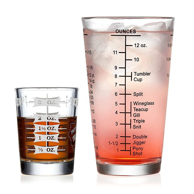 Libbey Mixologist Essentials Set, 16 oz, Clear/Deco