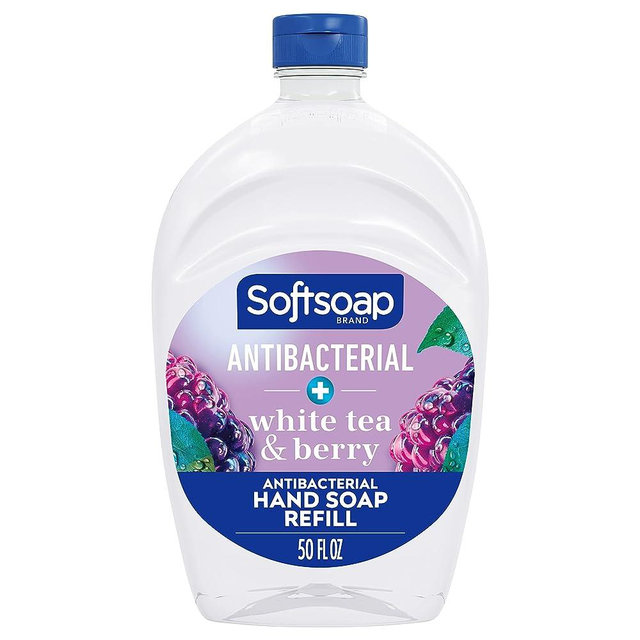 Softsoap Antibacterial Liquid Hand Soap Refill, White Tea & Berry Scented Hand Soap, 50 Ounce