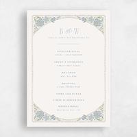 Blue Wedding Program - Persephone