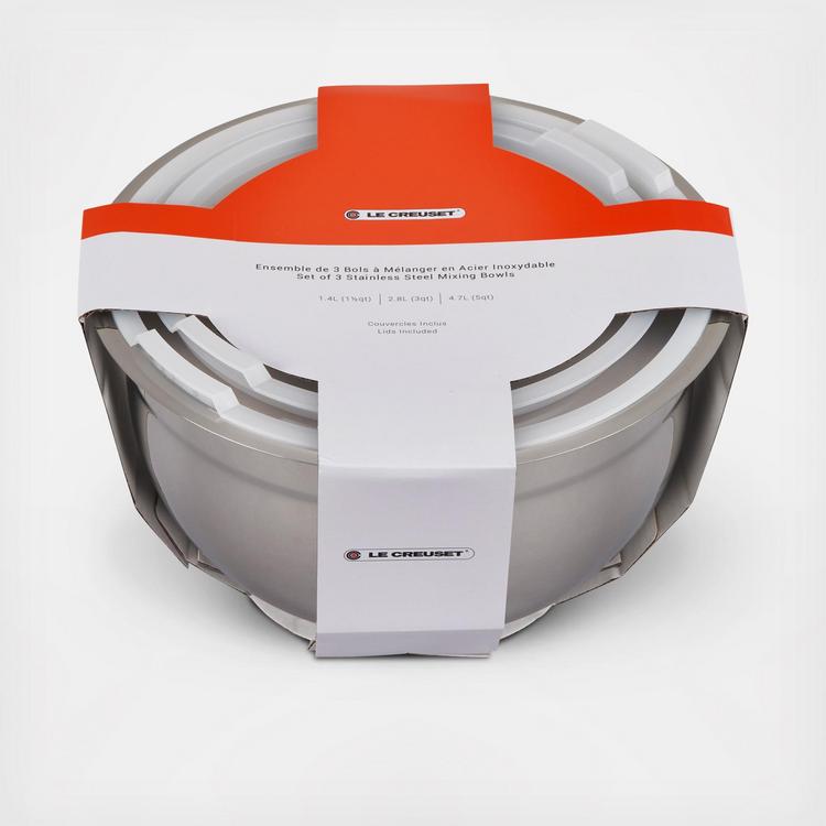 Le Creuset, Accessories 3-Piece Nested Mixing Bowl Set with Lids