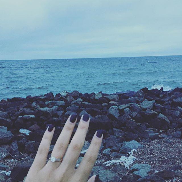 A picture of the ring from the night we got engaged in Duluth! Oct-16