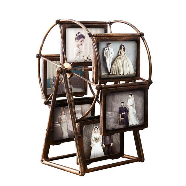MLADEN Retro Vintage Family Photo Frames DIY Ferris Wheel Rotatable Windmill Picture Frame Home Decor Gift Nostalgic Style