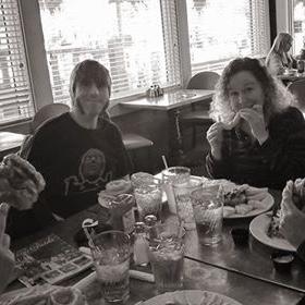 Eating in Colorado with friends on a group trip. Our first vacation together outside of Missouri