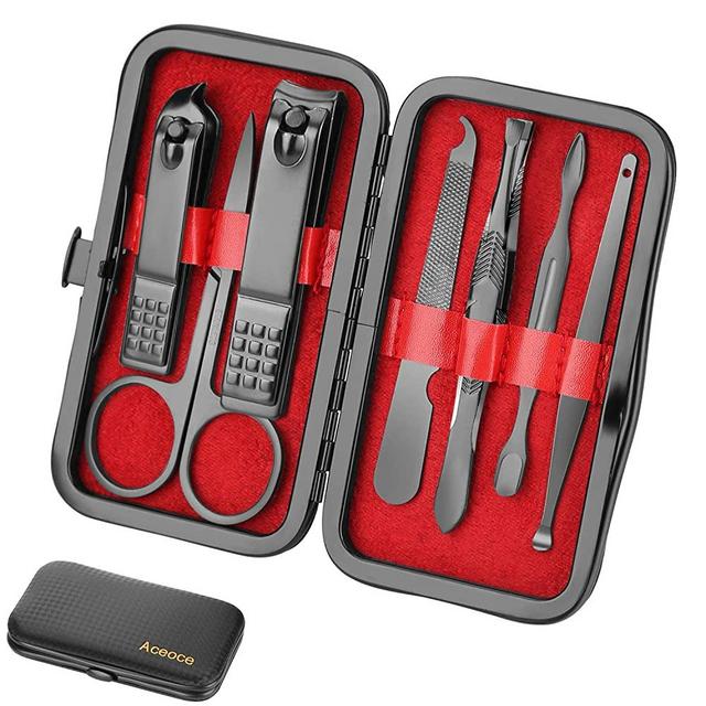 Manicure Set Personal care - Nail Clipper Kit Luxury Manicure 8 In 1 Professional Pedicure Set Grooming kit Gift for Men Husband Boyfriend Lover Parents Women Elder Patient Nail Care