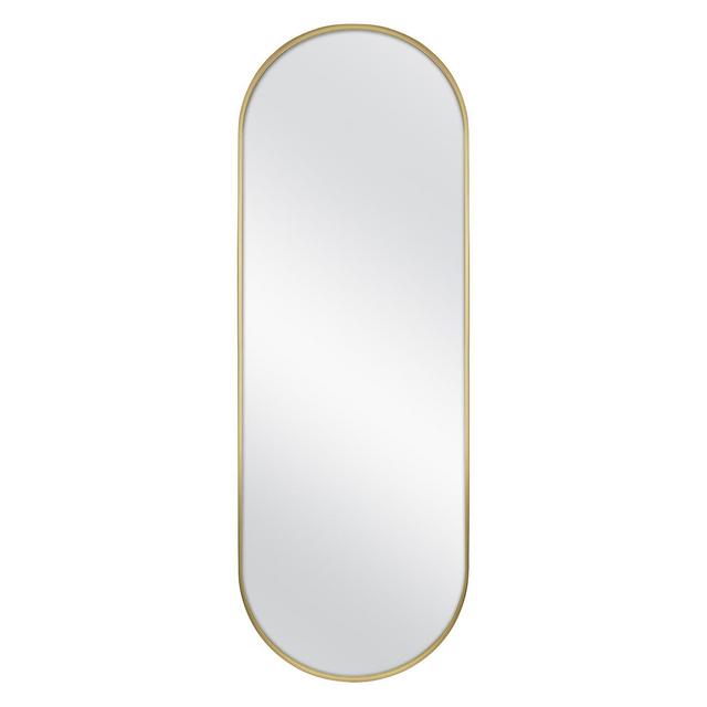 56-Inch x 19-Inch Oval Metal Over the Door Mirror in Gold