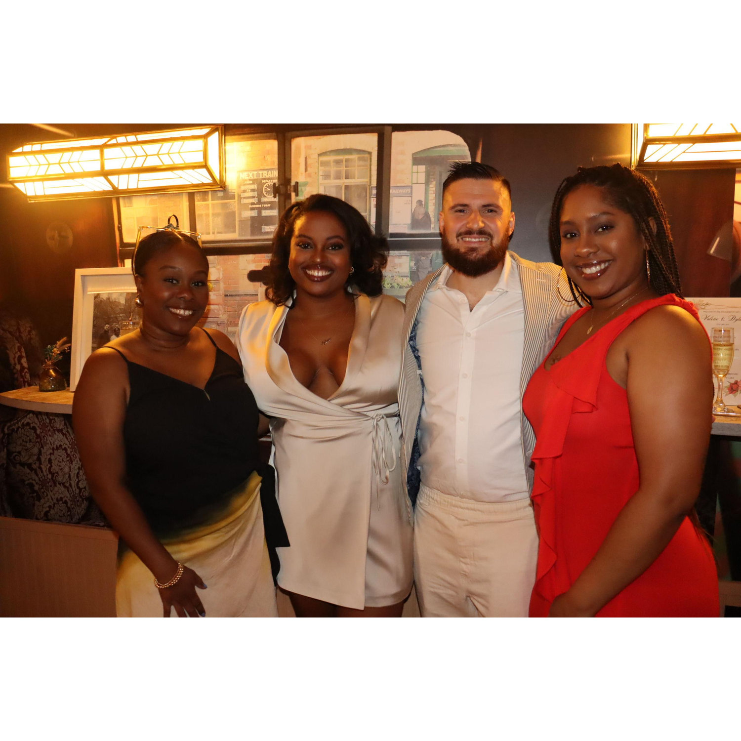 Valerie and Dylan with Matron of Honor Stephanie Barnett and Maid of Honor Kayla Sainvil