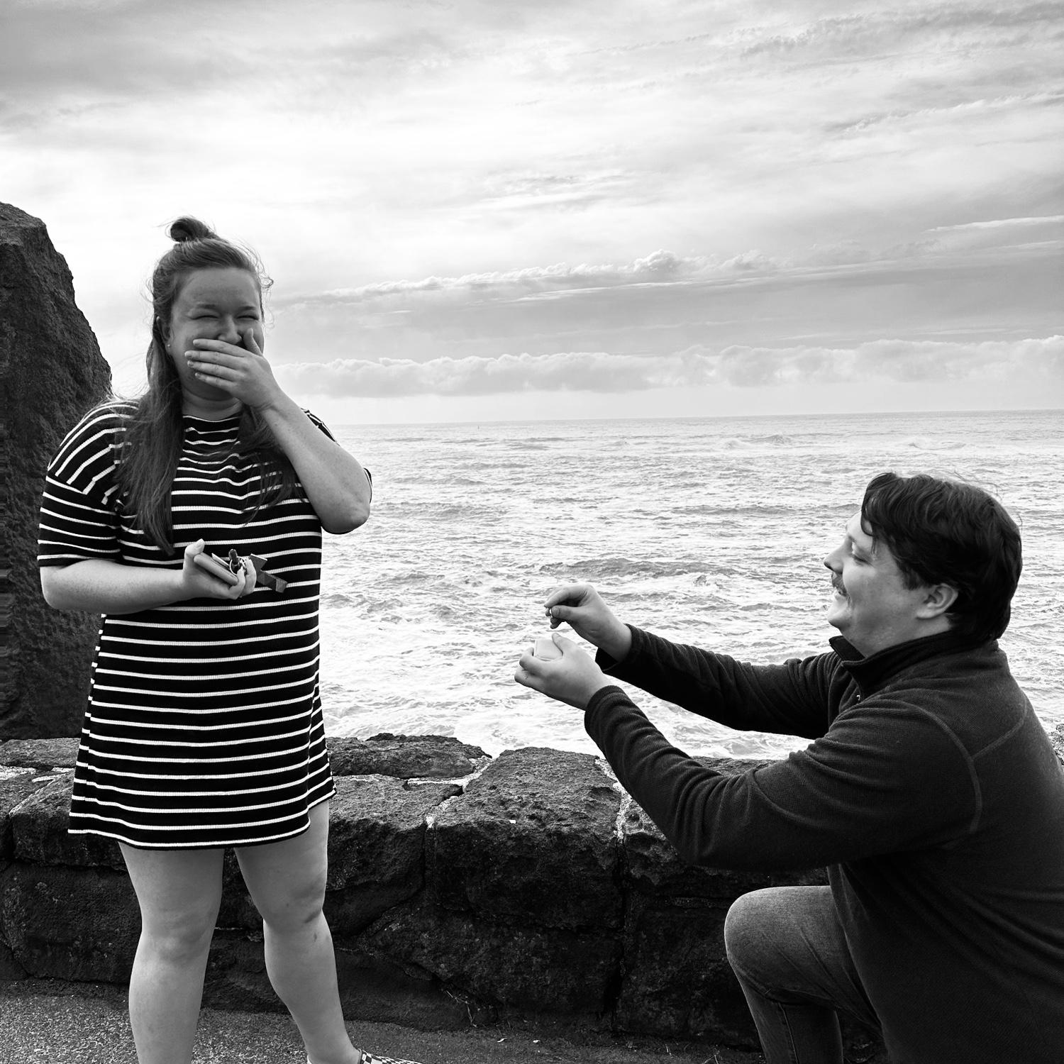 Popped the question at our special spot in Depot Bay