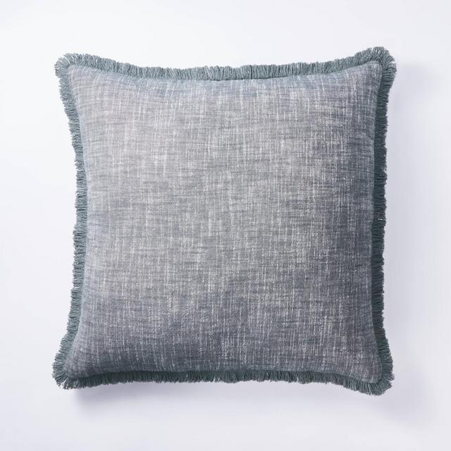 Oversized Square Woven Textured Pillow Blue - Threshold™ designed with Studio McGee