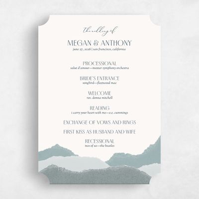 Blue Ticket Wedding Program - Lysander