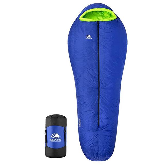 Hyke & Byke Antero 0 F Hiking & Camping Hammock Sleeping Bag - 4 Season, 800FP Goose Down Sleeping Bag - Ultralight - Mint/Tangerine - 87 in - Long
