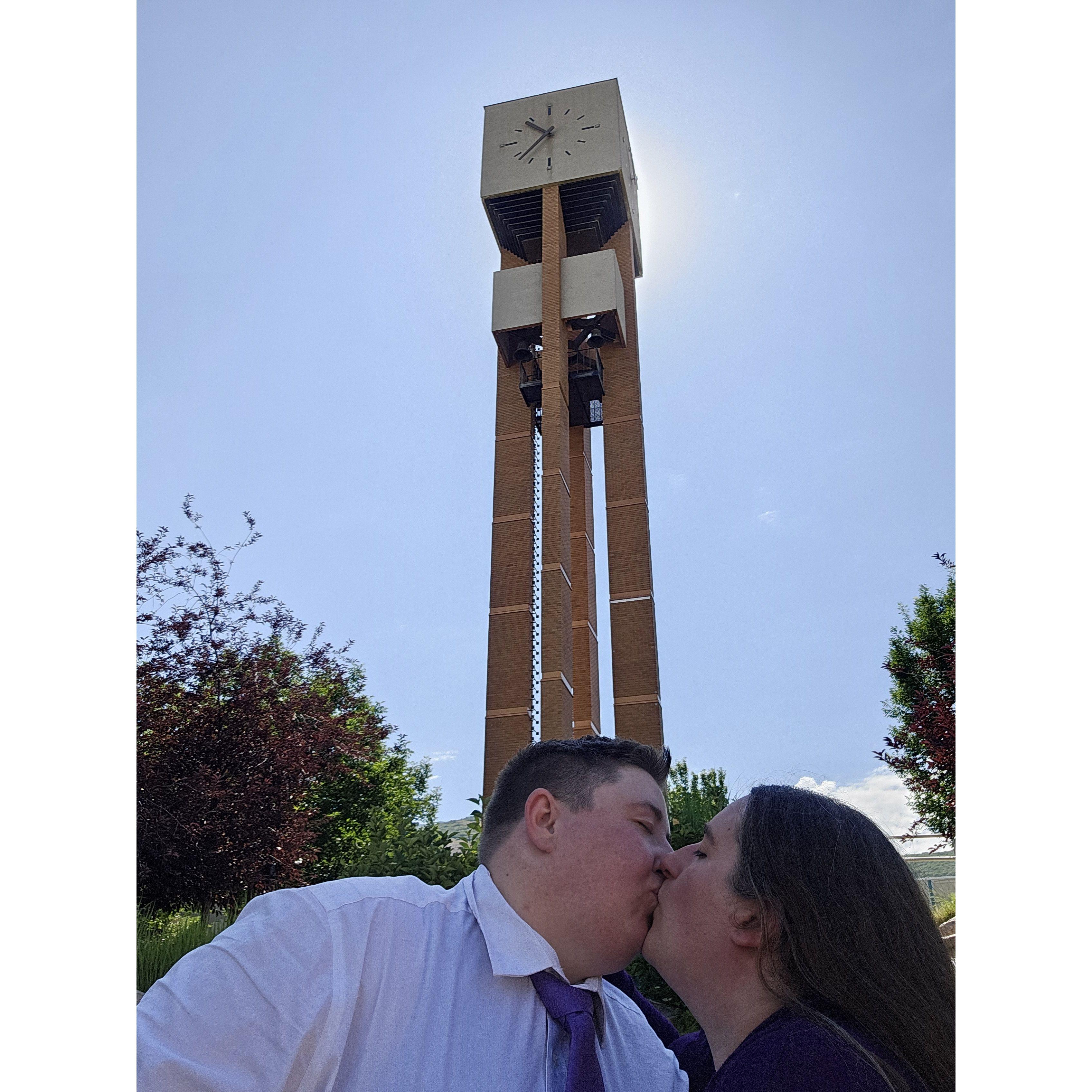 Kissing under the clocktower is a Wildcat tradition we are happy to participate in