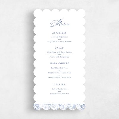 Blue Scalloped Wedding Menu - Hallberg