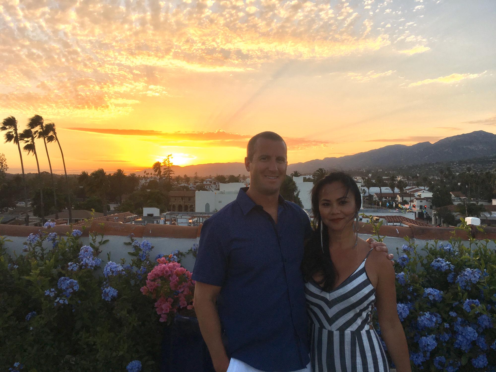 Santa Barbara sun setting in the East.