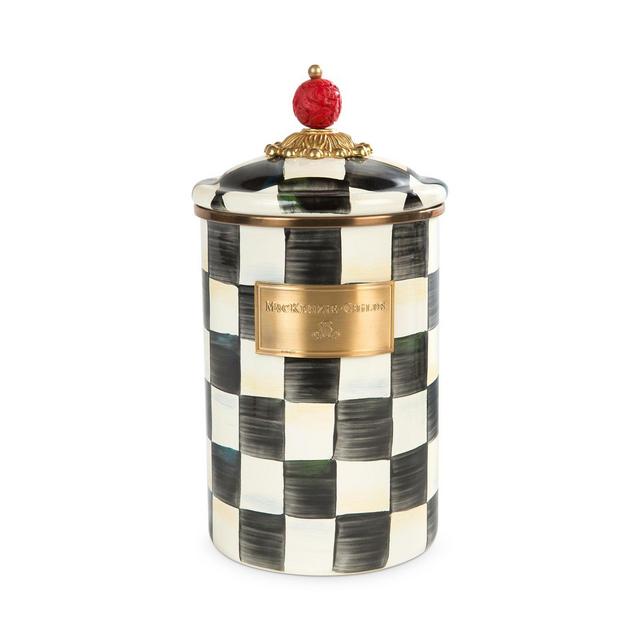 MacKenzie-Childs Courtly Check Large Enamel Canister