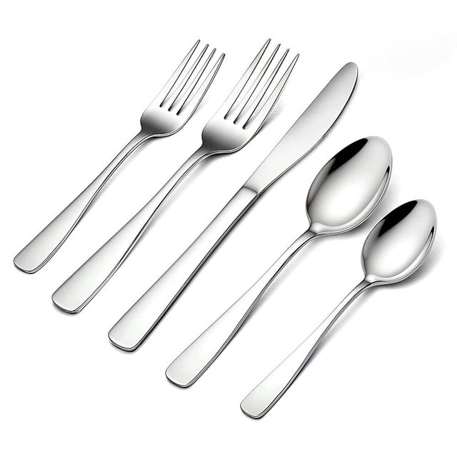 BEWOS 20 Piece Silverware Set - Stainless Steel Silverware Sets for 4 Include Spoon, Forks, Knives, Mirror Polished Flatware Set for Home, Kitchen, Restaurant, Dishwasher Safe