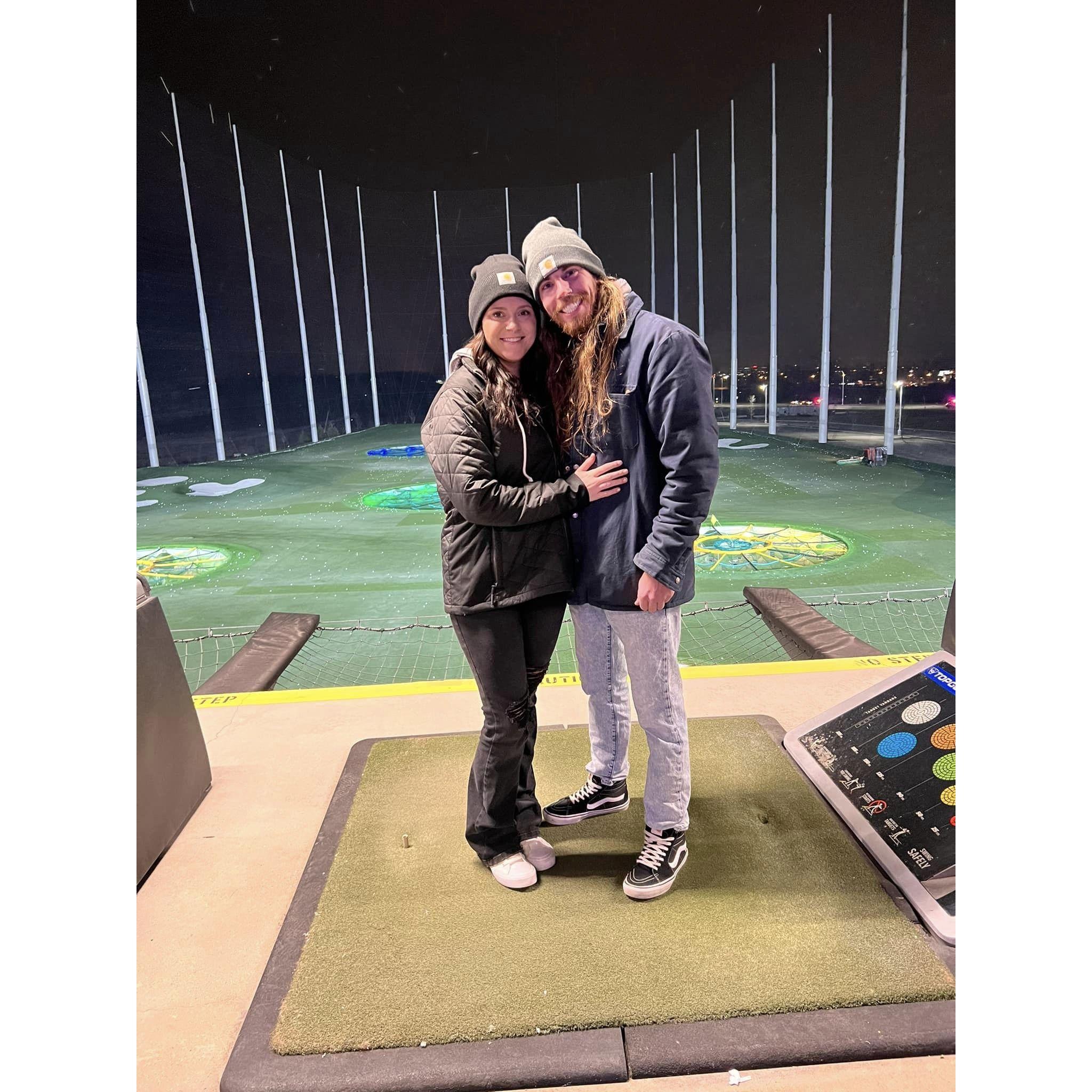 Celebrating Luke's 30th birthday at Top Golf