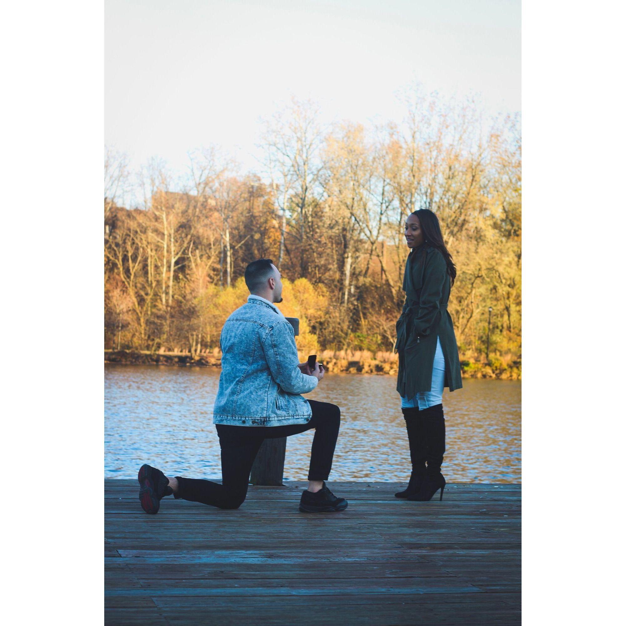 This was not staged. This was the very moment Nate proposed! :)