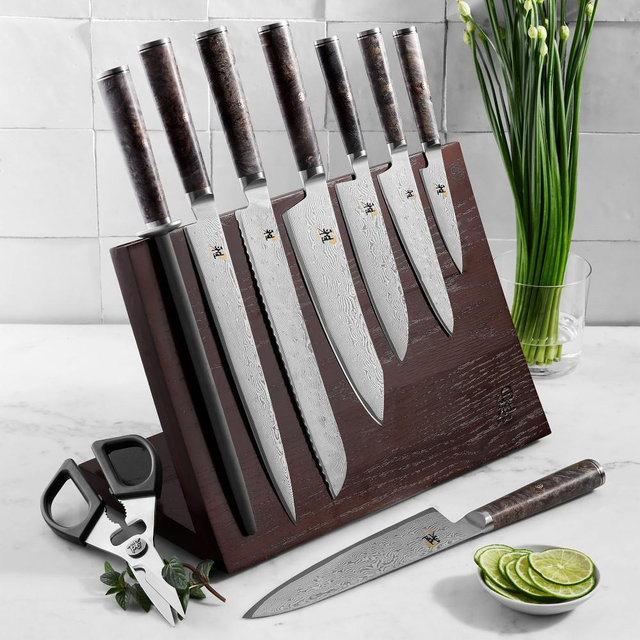 Miyabi Black 10-Piece Magnetic Easel Knife Block Set
