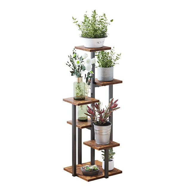FFPOPU 5 Tier Plant Stand Indoor, Tiered Plant Stands for Indoor Plants Multiple, Corner Flower Stand for Living Room, Multi-Layer Vintage Design Plant Shelf