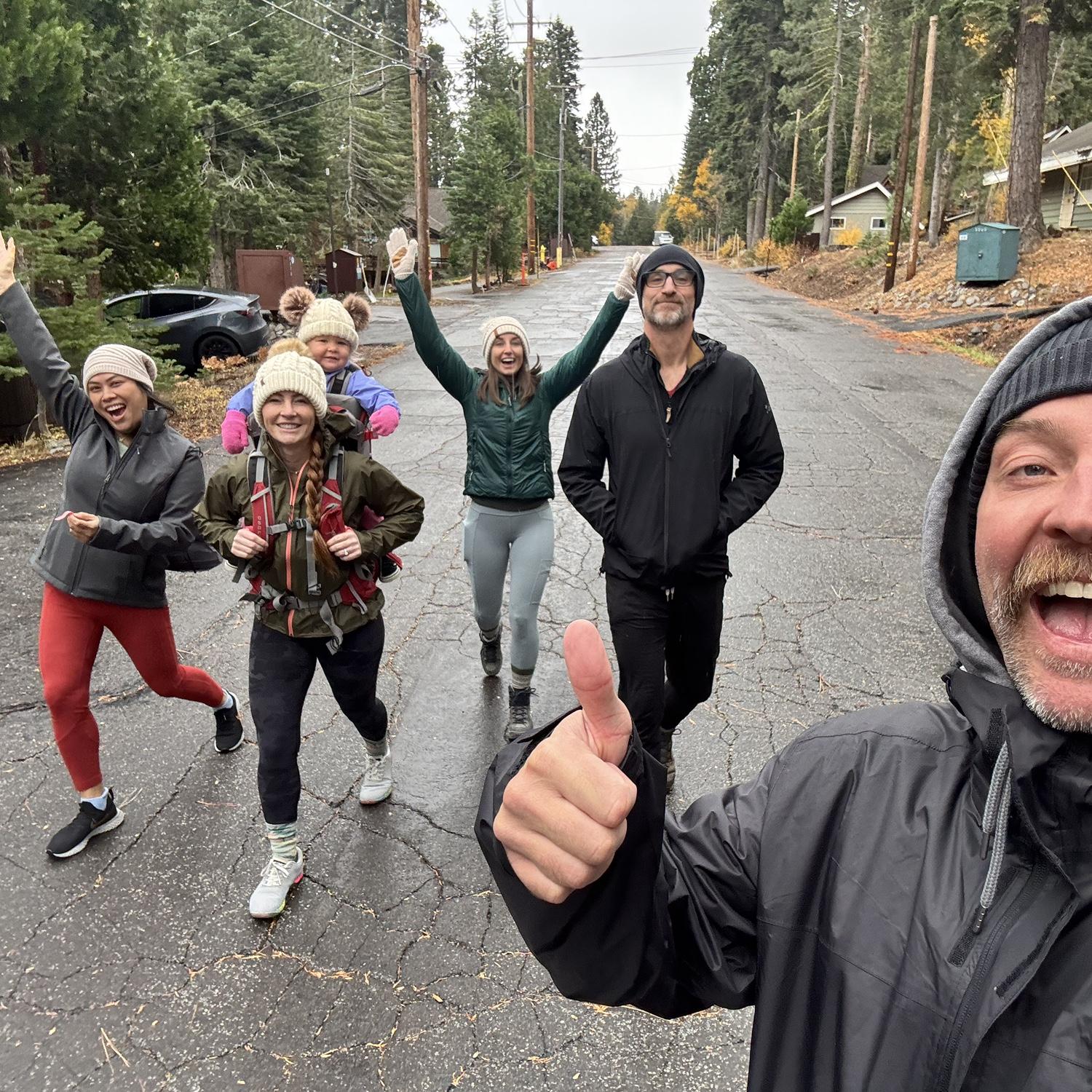 A very wet hike in Tahoe with great company.