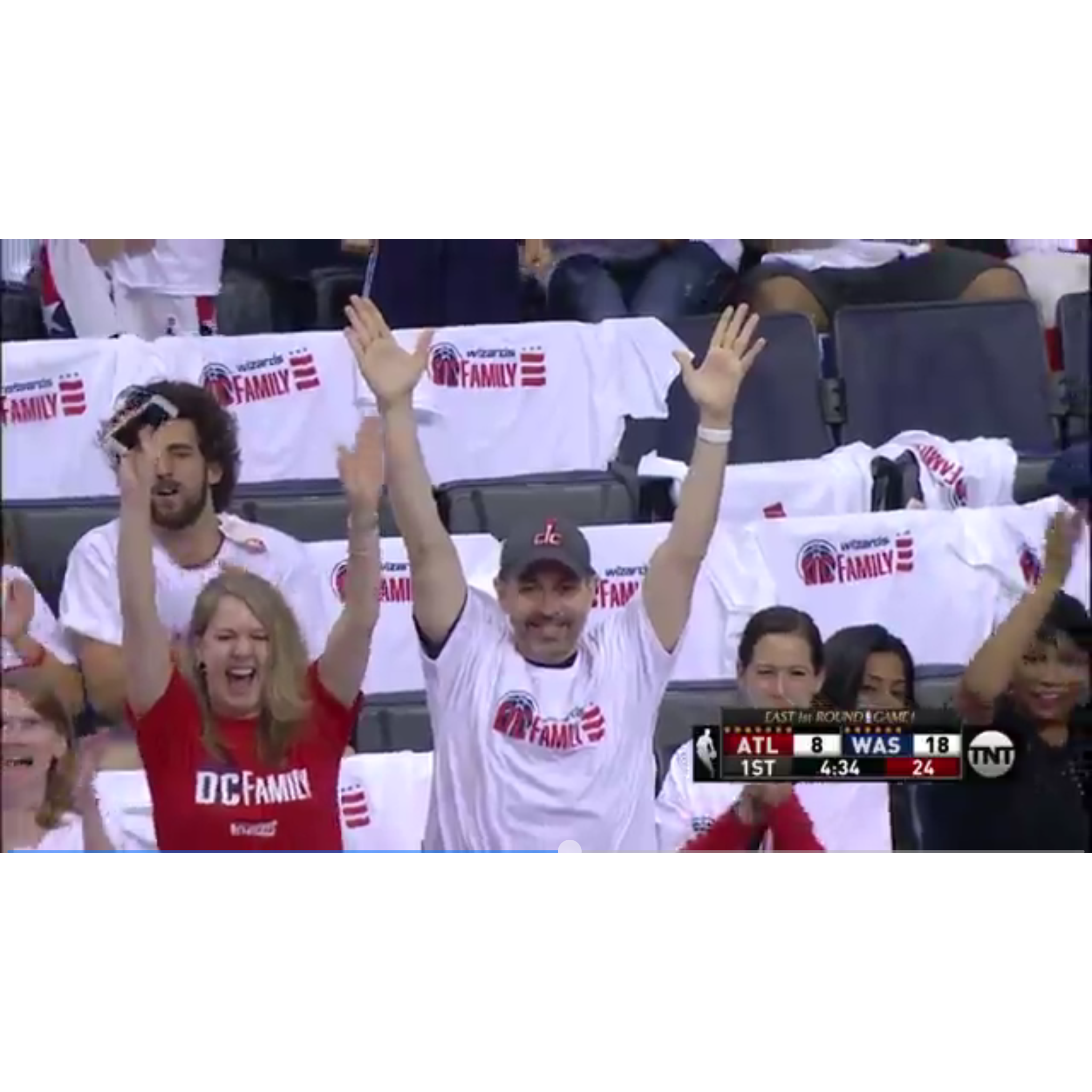 That time we got on TV at a Wizards playoff game.
