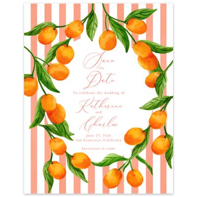 Salmon, Pink Wedding Digital Save the Date - Tropea Classic