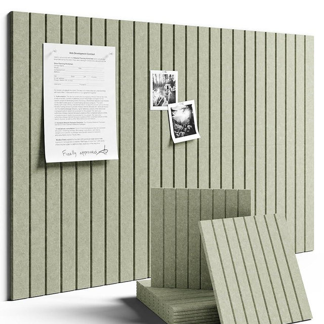 Fluxynara Large Felt Bulletin Board 36" x 24" Cork Board Alternative-6 Pack with 40 Safe Removable Adhesive Tabs, Cork Boards for Walls Cork Board for Home Office Classroom Pin Board - Sage Green