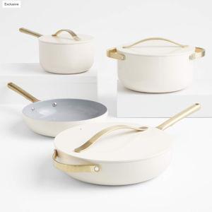 Caraway Navy Ceramic Non-Stick 12-Piece Cookware Set + Reviews | Crate & Barrel