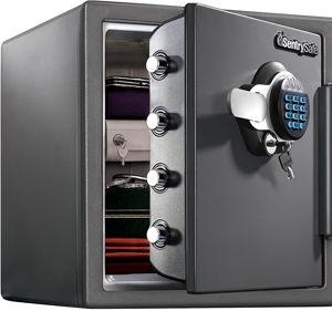 SentrySafe Waterproof and Fireproof Alloy Steel Digital Safe Box for Home with Code Button Keypad, 1.23 Cubic Feet, 17.8 x 16.3 x 19.3 Inches (exterior), SFW123GDC