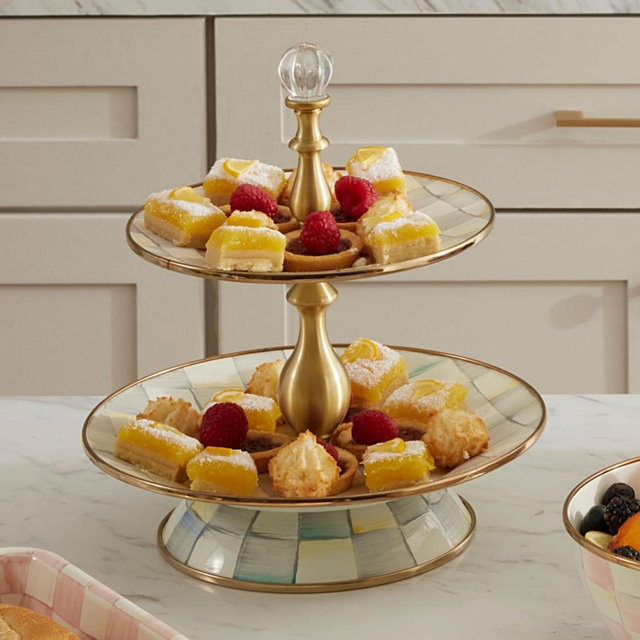 MacKenzie-Childs Two-Tier Enamel Sweet Stand