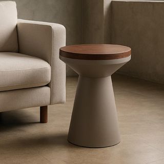 Wooden Side Table with Base