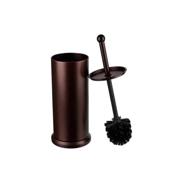 Toilet Brush Set - Toilet Bowl Set in Bronze - Toilet Cleaning with Lid and Holder Bowl - Homeitusa