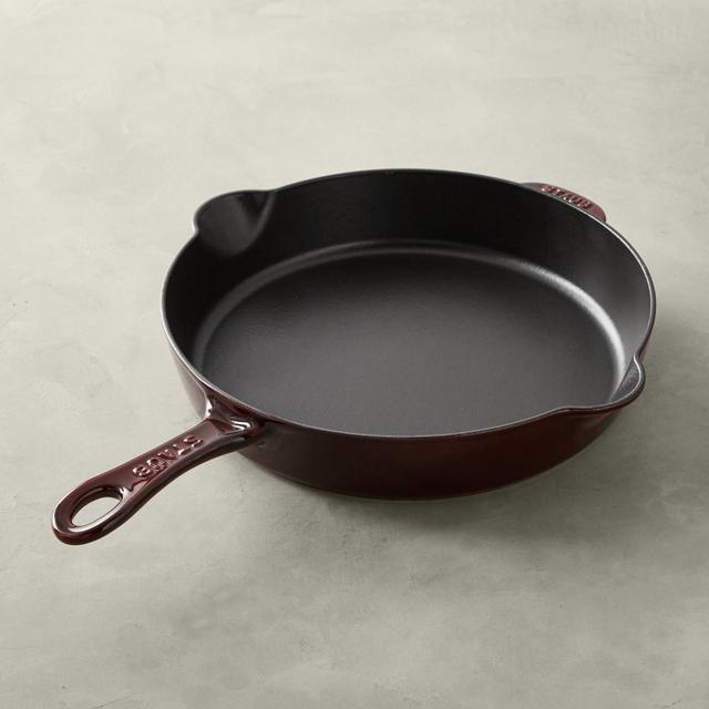 Staub Enameled Cast Iron Traditional Deep Skillet, 11-Inch, Grenadine