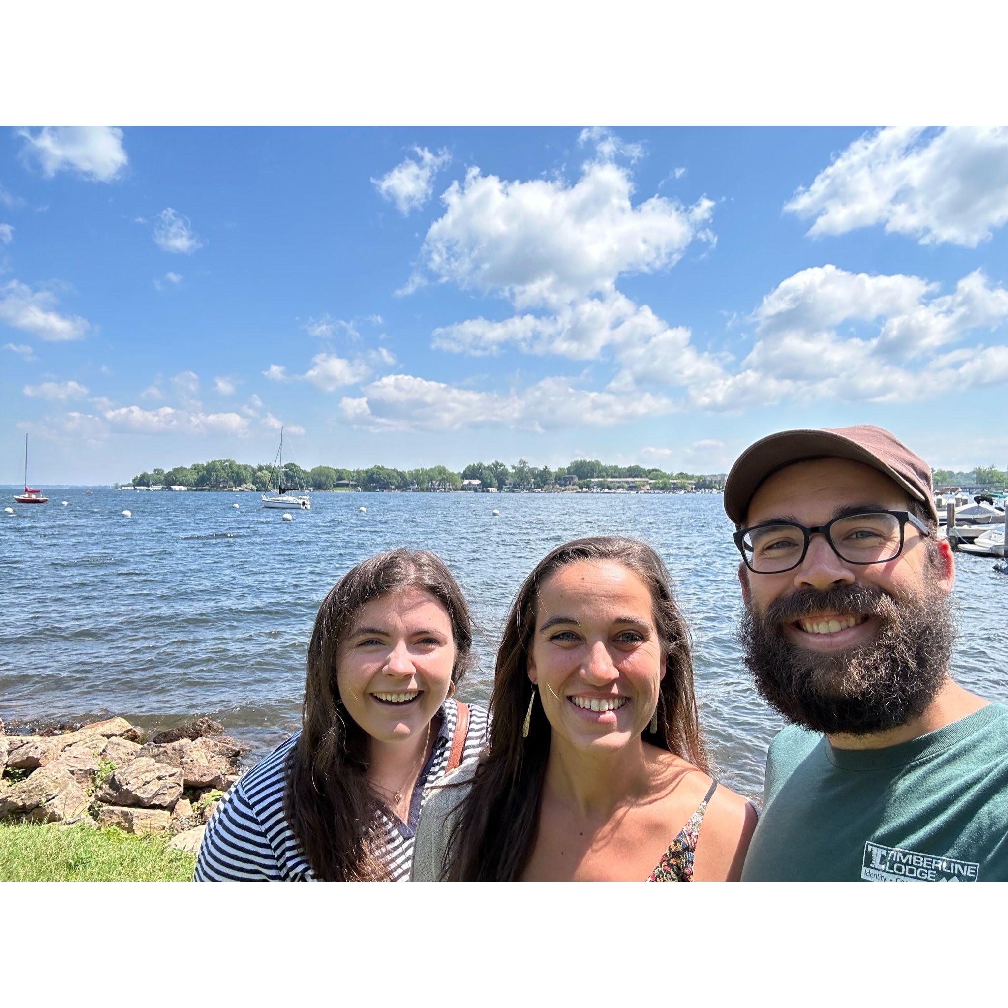 Hanging with Ben's sister Sarah in Excelsior, MN
