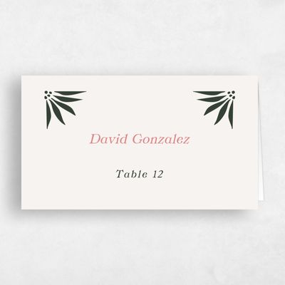 Light Oatmeal, Beige Wedding Place Card - Onyx