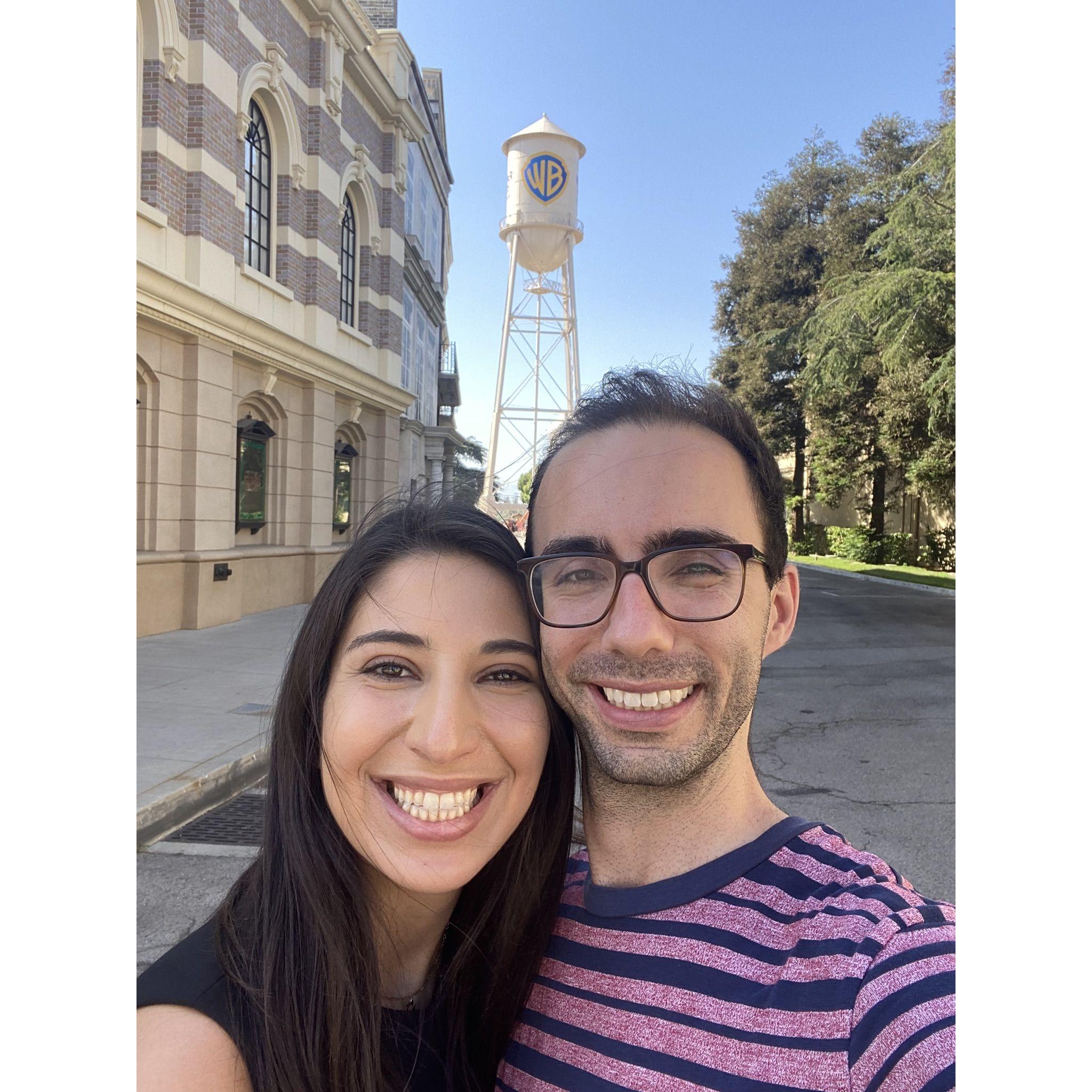 Rob visiting Gaianeh at work on the WB lot