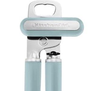 KitchenAid Classic Multifunction Can Opener and Bottle Opener Easy to Use, Razor Sharp Stainless Steel Cutting Wheel, Soft Ergonomic Handles, Mineral Water