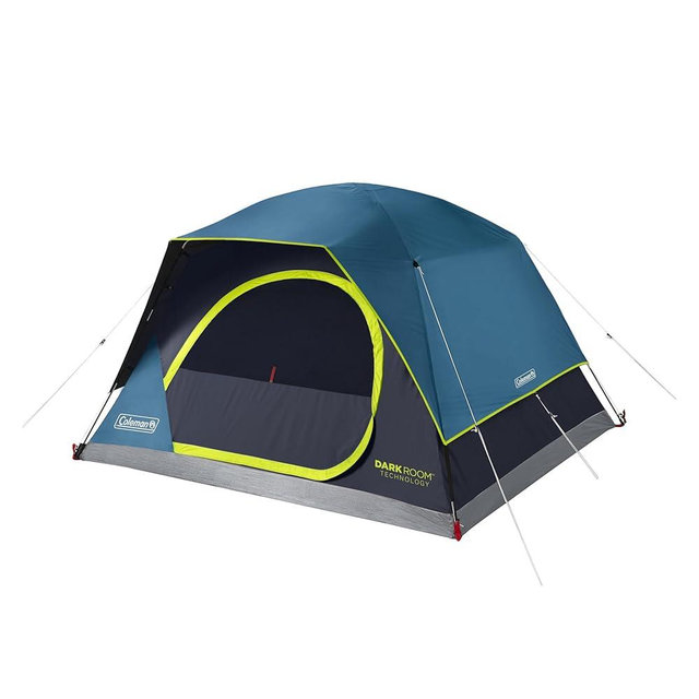Coleman Skydome Dark Room Tent, 4/6/8/10 Person Family Tent Blocks 90% of Sunlight & Sets Up in 5 Minutes, Weatherproof Tent Offers 20% More Headroom