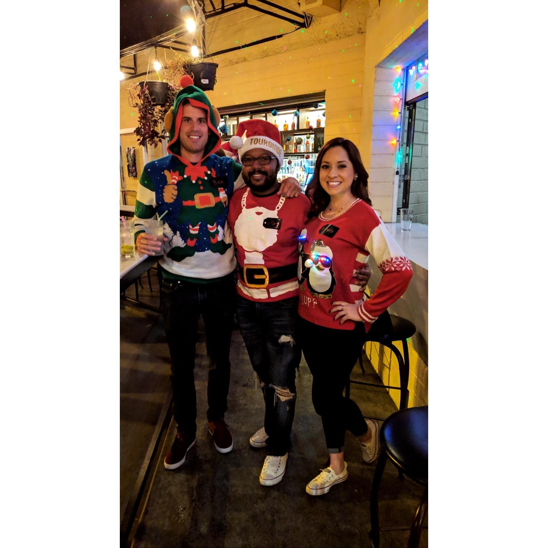 This was our Ugly Sweater Crawl a.k.a. First Date