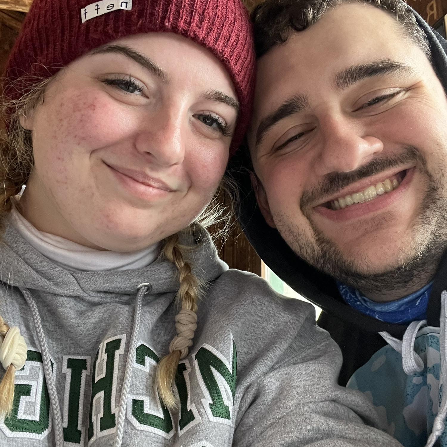 Our first time skiing and snowboarding together at Boyne Highlands