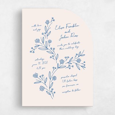 Beige Half arch Wedding Invitation - Larian Portrait