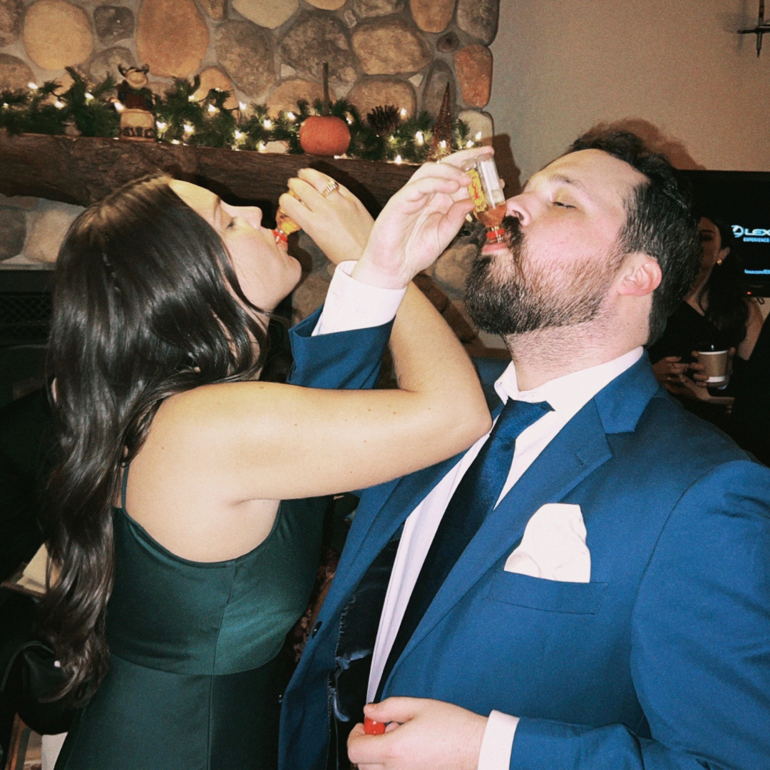 Fireball shots at Kara and Gareth's wedding