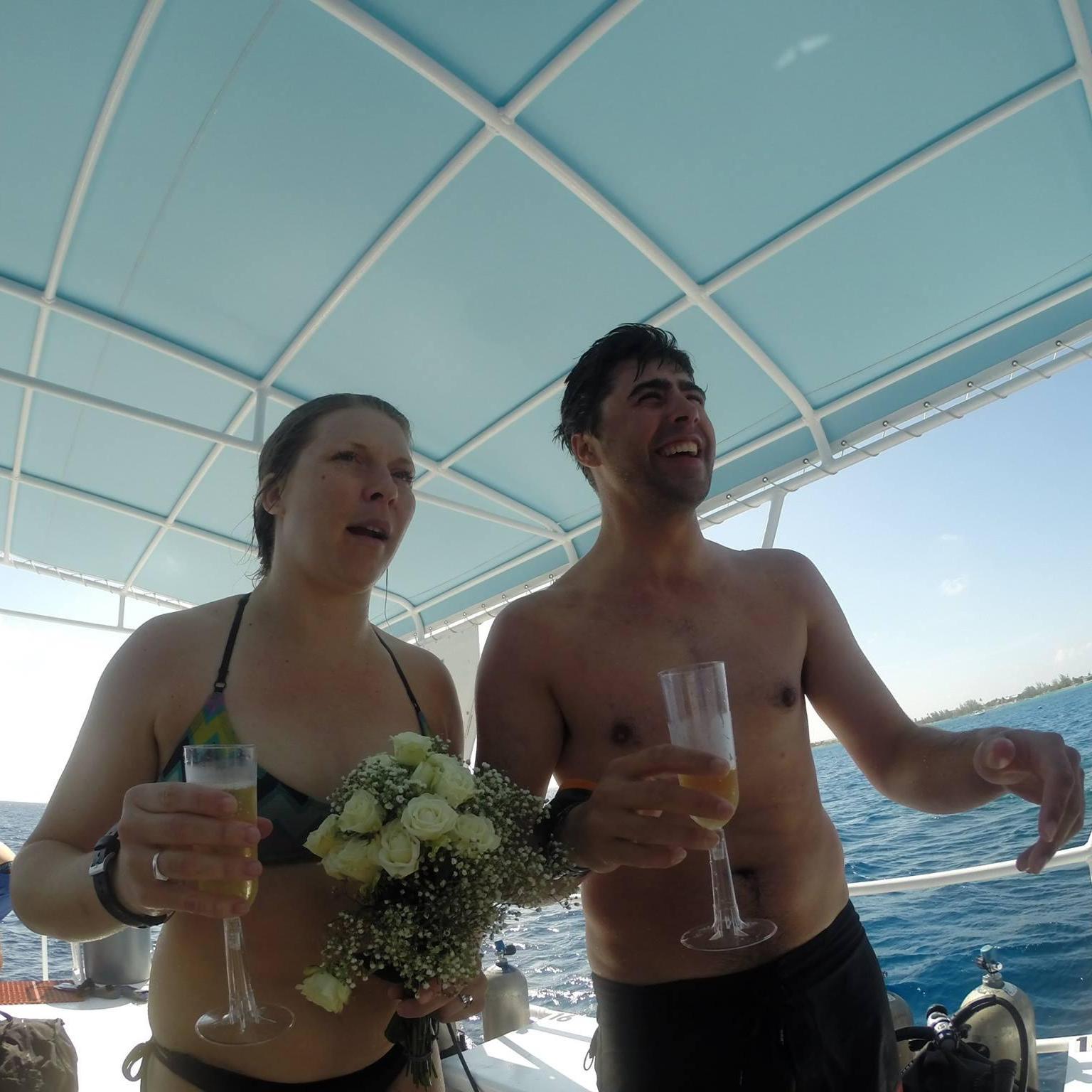 Champagne & roses made it that much more perfect! (Katie still in shock)