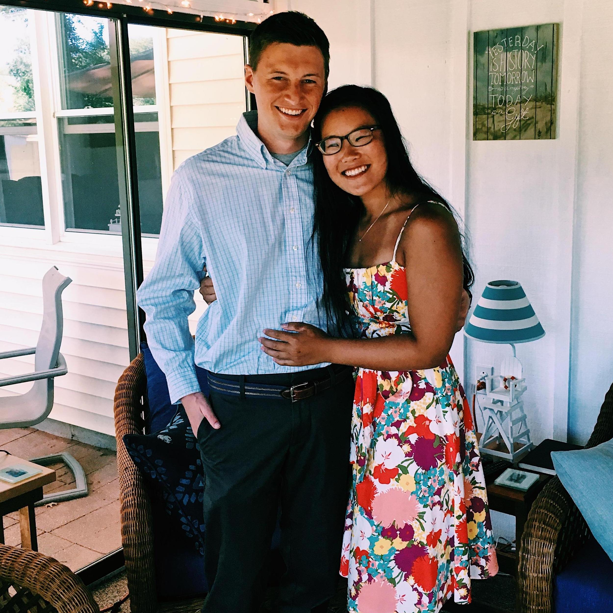 Attending a wedding of a family friend on our three year anniversary!