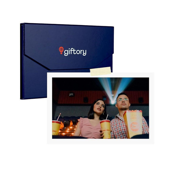 Giftory AMC Movie Night Gift for 2 (Excludes NY, NJ, CA) - Movie Tickets, Drinks & Popcorn - Experience Gift Box for Couples - Perfect for Birthdays, Anniversaries - 600+ Locations