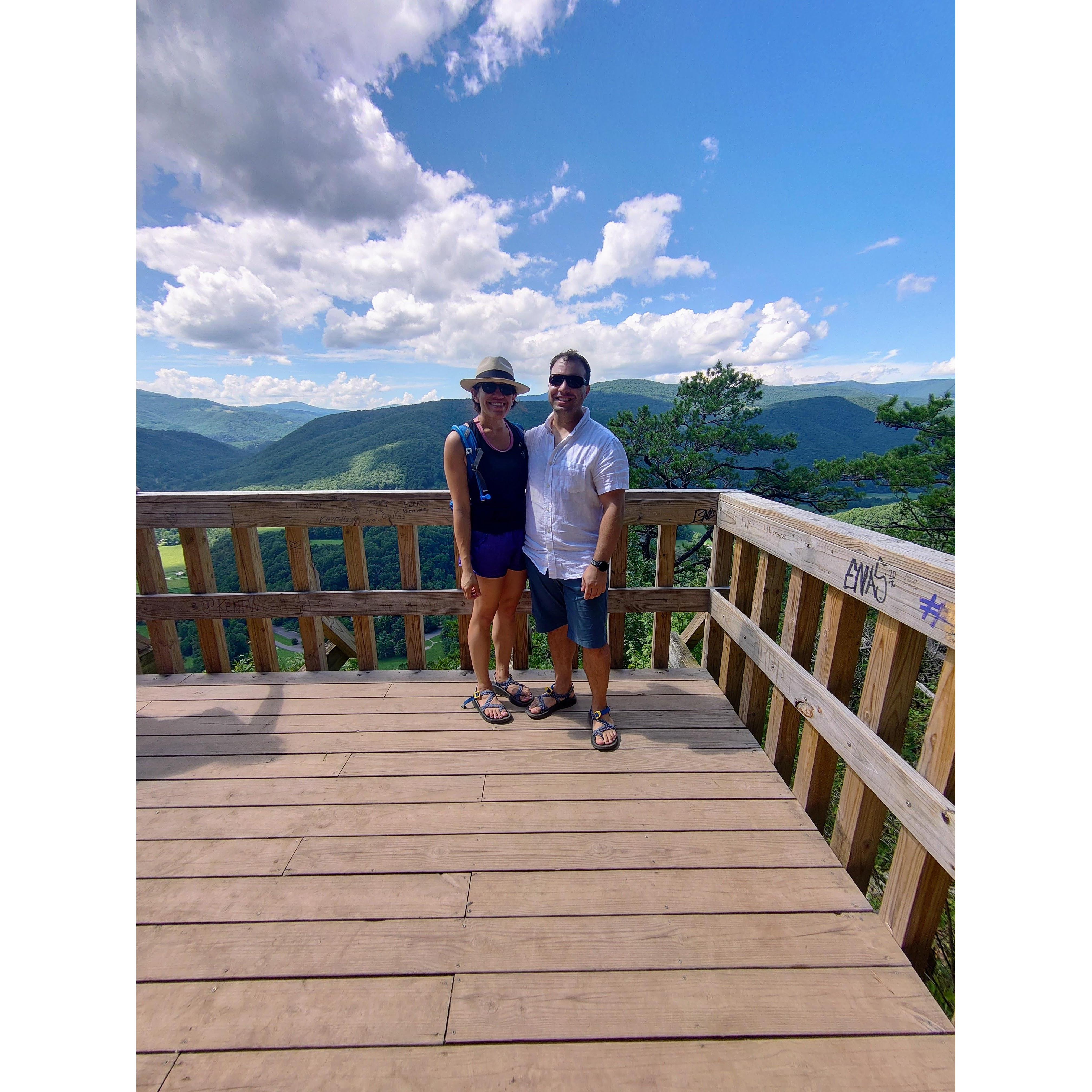 Ana's father is remembered by waking the family early on the weekends and visiting the Seneca Rocks and Blackwater Falls parks in WV.  Ana and Allen visited his favorite places the day Allen proposed.