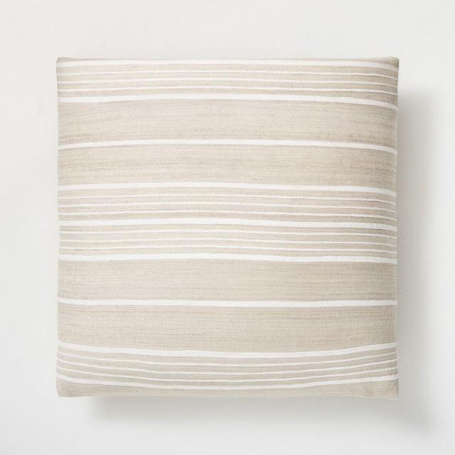 Silk Stripe Pillow, Sand, 20x20